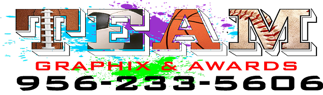 Colorful sports-themed TEAM logo design.