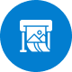 Image print icon on blue circle background.