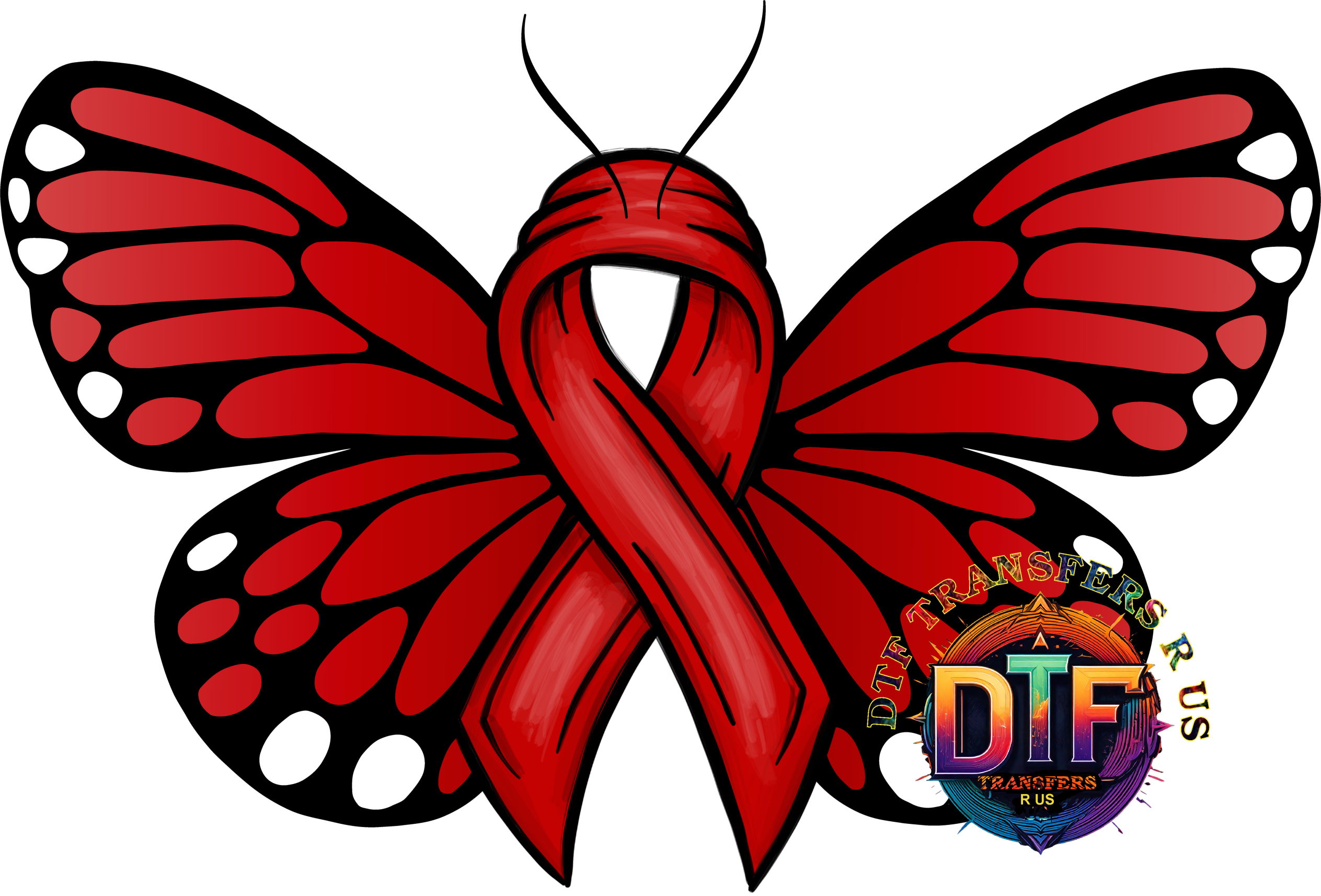 Red Ribbon DTF Transfers