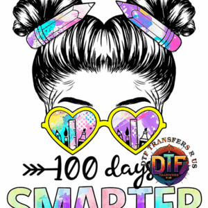 Colorful design with pencils and heart glasses.
