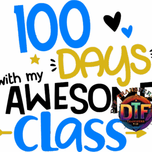 100 days class celebration graphic design.