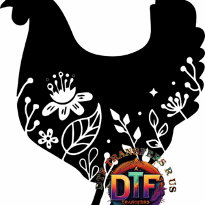 Colorful "DTF Transfers R Us" logo.