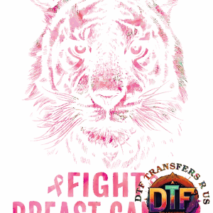 Tiger with "Fight Breast Cancer" text.