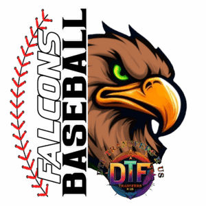 Falcons Baseball logo with eagle illustration.