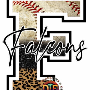 Letter F with Falcons text and patterns.