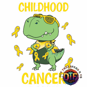 Dinosaur advocating to end childhood cancer.