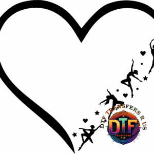 Colorful DTF Transfers Plus logo on black.