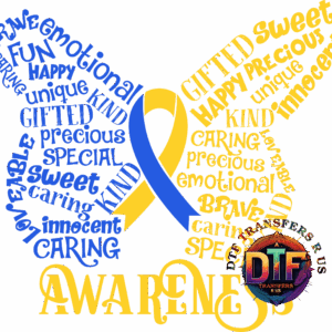 Butterfly-shaped awareness design with positive words.