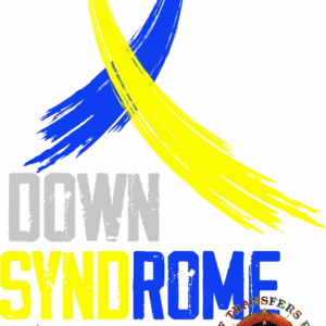 Down Syndrome Day ribbon and colorful text.