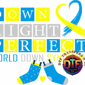 Down syndrome awareness with socks and ribbon.