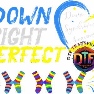 Down syndrome awareness graphic with colorful socks.