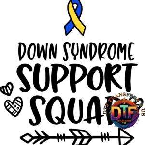 Yellow and blue awareness ribbon, colorful logo.