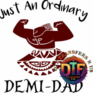 Muscular figure with colorful "DTF" logo.