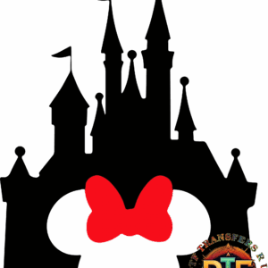 Red bow on black background with logo.