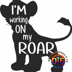 Silhouette of lion cub with motivational text.