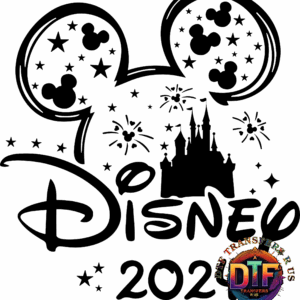 Colorful "DTF Transfers R Us" logo design.