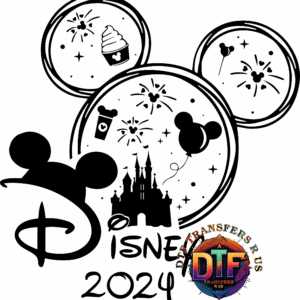 Colorful DTF Transfers R Us logo design.