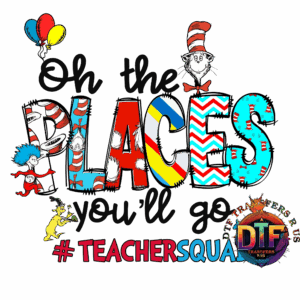 Colorful "Places" text with Dr. Seuss theme.