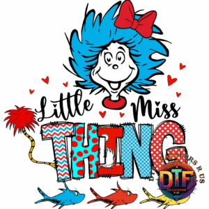Cartoon character with "THING" text and fish.