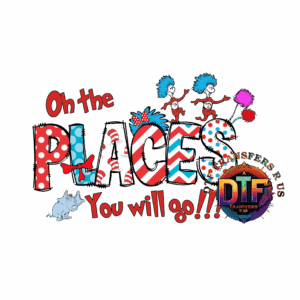 Colorful text with whimsical characters and objects.