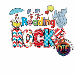 Whimsical characters with "Reading Rocks" text.
