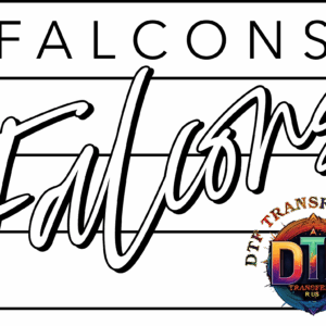 Fallons text with colorful DTF logo.