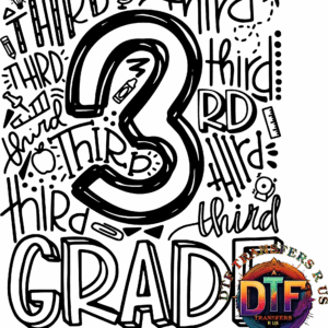 Colorful DTF Transfers R Us logo design.