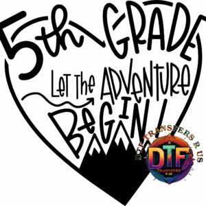 Colorful DTF Transfers R Us logo design.