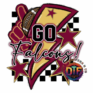 Go Falcons football design with stars.