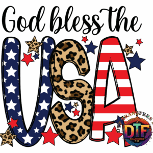 USA letters with stars and stripes.