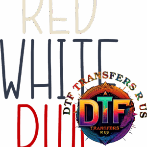 Red, White, Blue text with colorful logo.